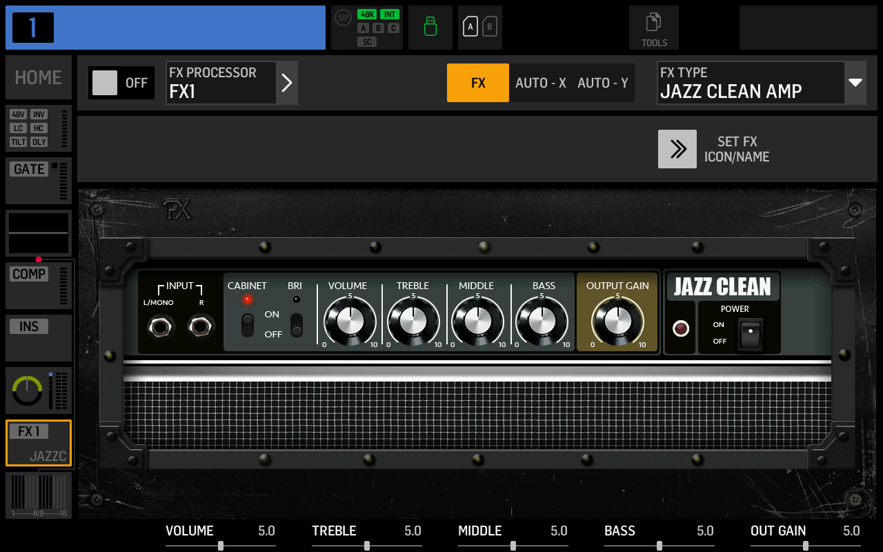 Screenshot of JAZZ CLEAN AMP effect