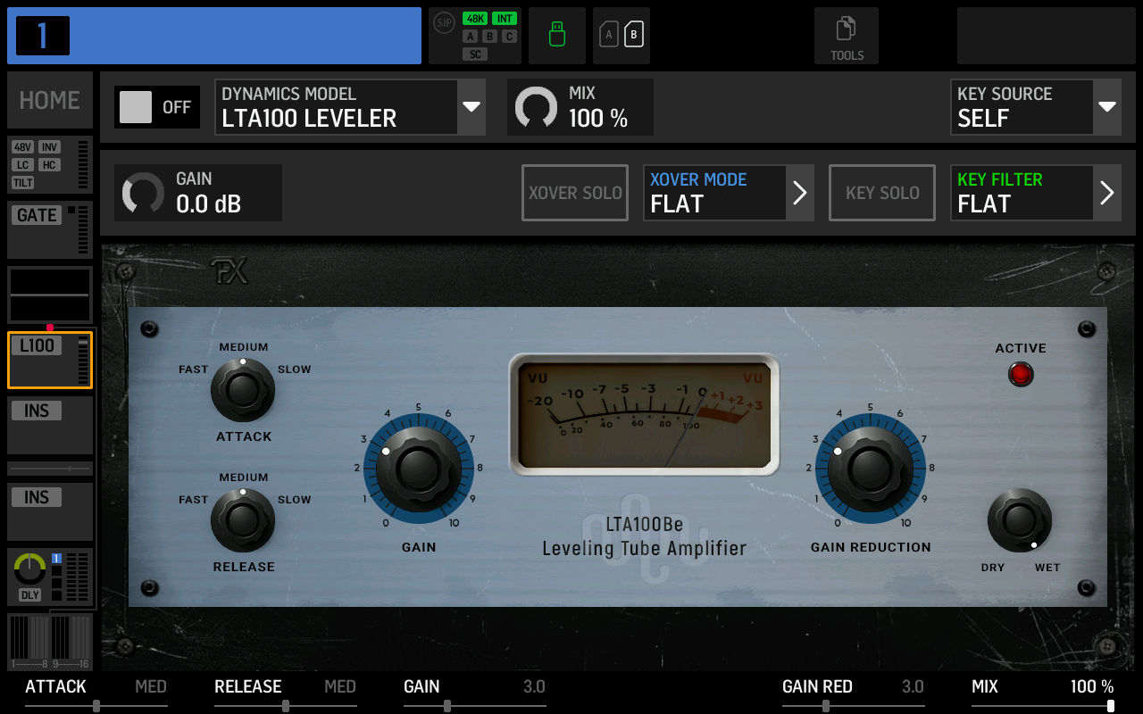 Screenshot of LTA100 LEVELER effect