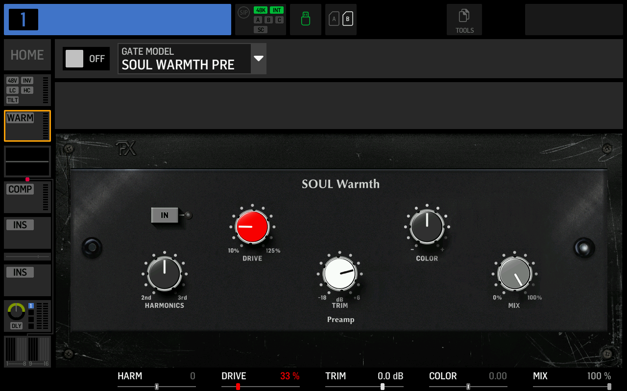 Screenshot of SOUL WARMTH PRE effect