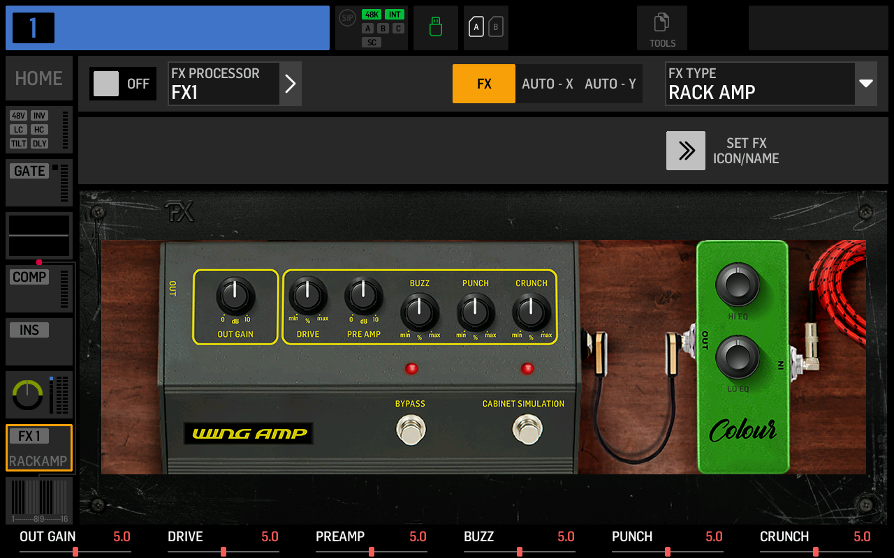 Screenshot of RACK AMP effect